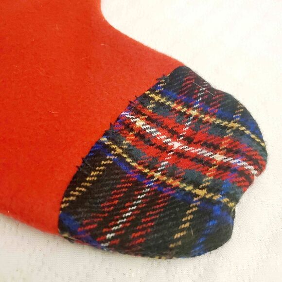 Buttons/Plaid Christmas Stocking  - Picture 5 of 9